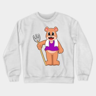 Bear as Farmer with Rake Crewneck Sweatshirt